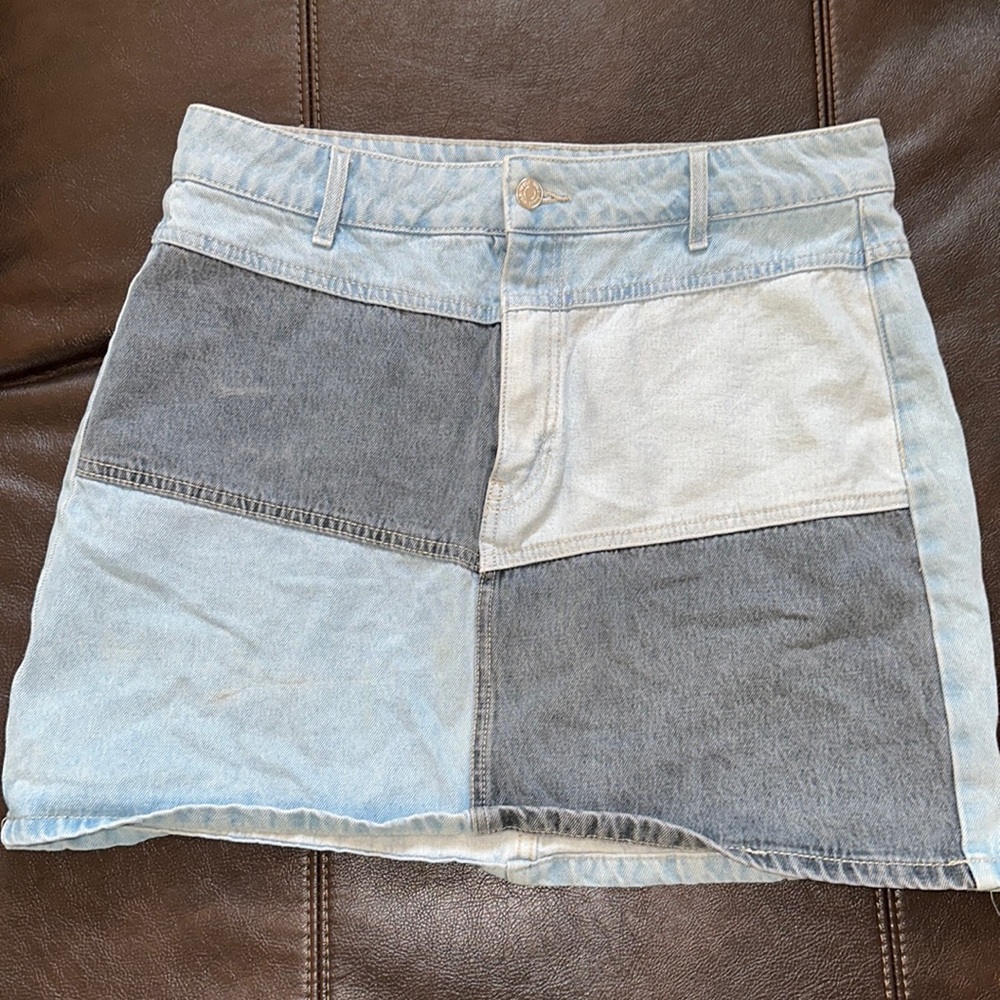 Wild Fable Denim Patchwork Mini-Skirt